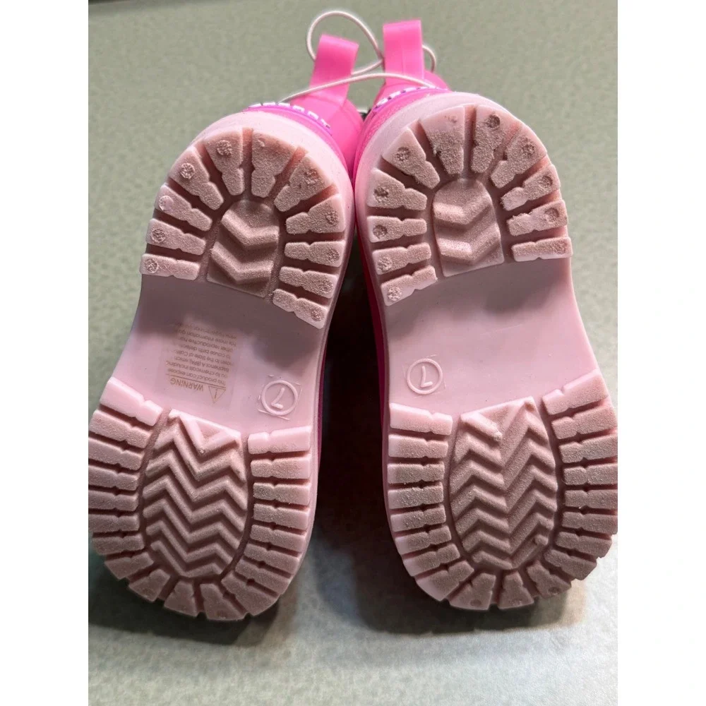 Sperry Kids Pink Waterproof Rubber‎ Rain Boots Toddler Size 7 B46